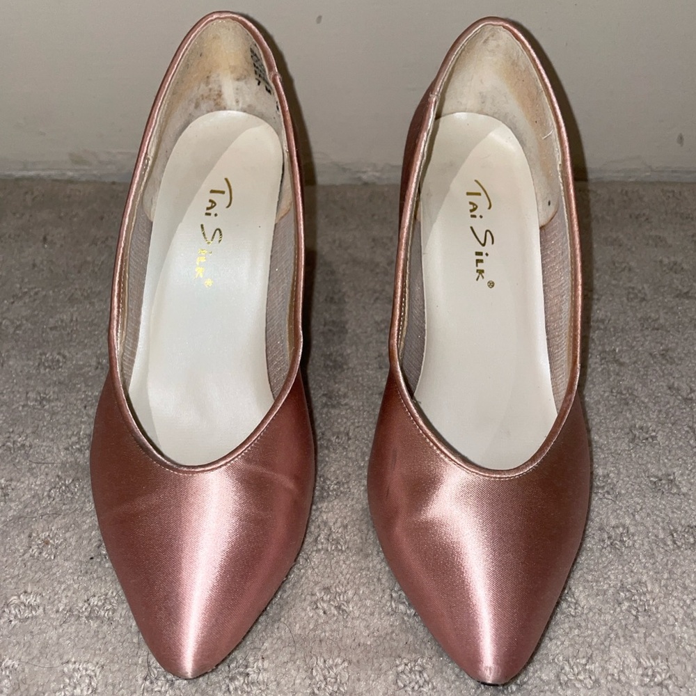 Tai Silk pink ballerina heels